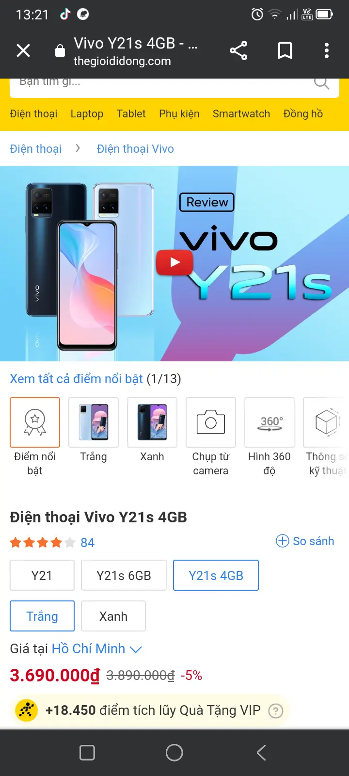 Khách hàng review Điện thoại vivo Y21s 4GB 3