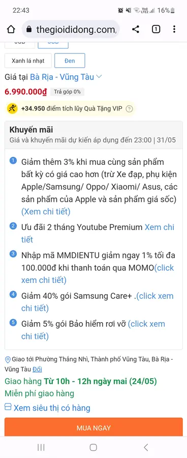 Khách hàng review Điện thoại Samsung Galaxy A24 8GB/128GB 11