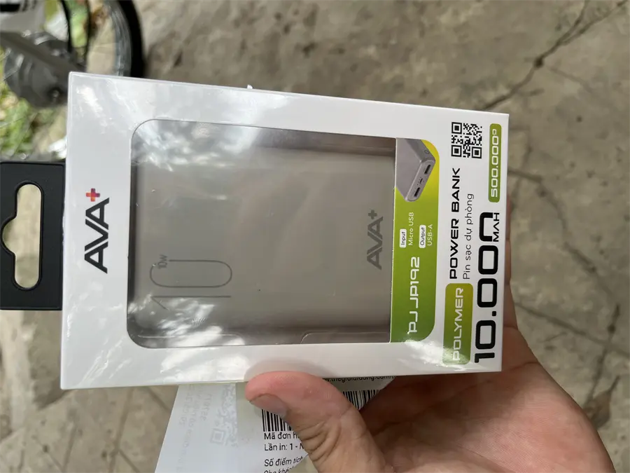 Khách hàng review Pin sạc dự phòng Polymer 10.000 mAh 12W AVA  PJ JP192 27