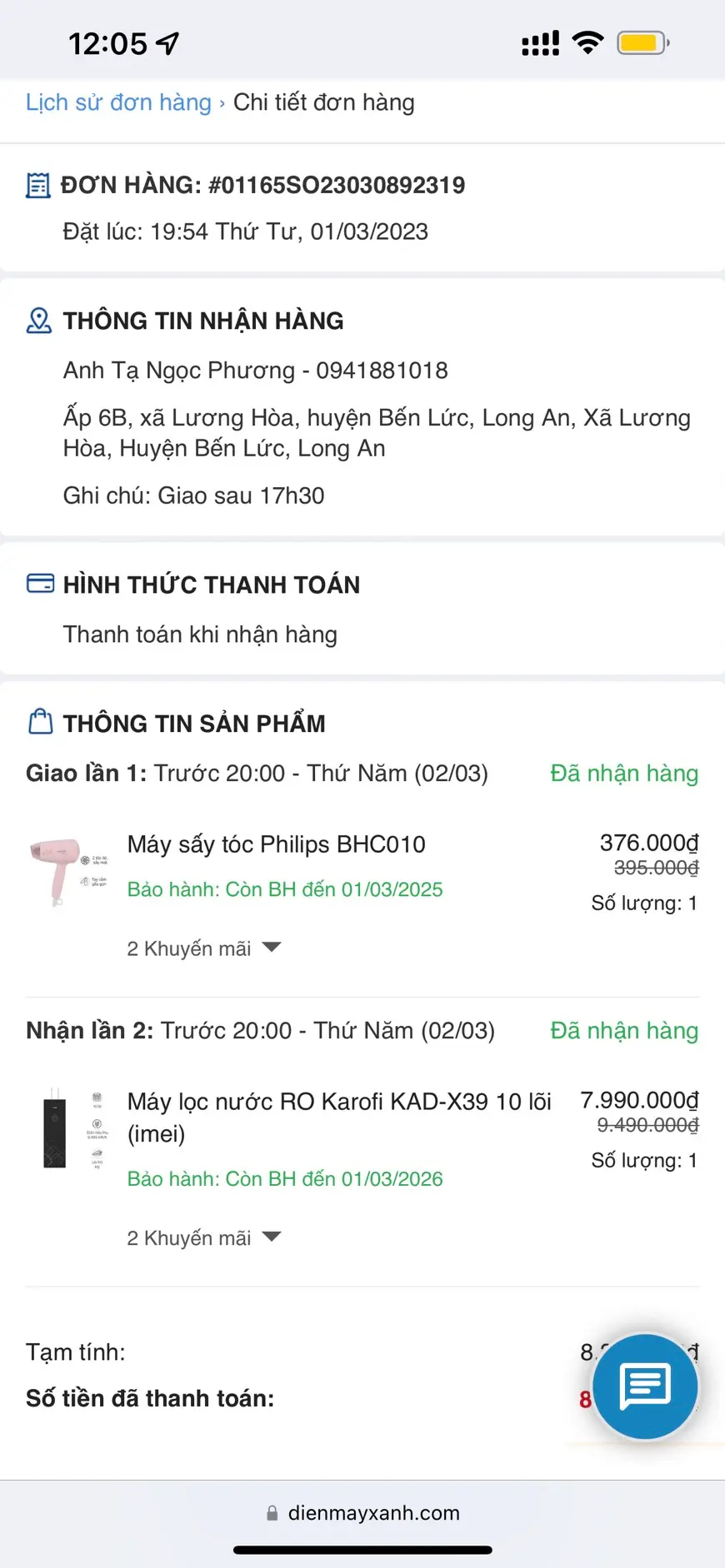 Khách hàng review Máy lọc nước RO nóng nguội lạnh Hydrogen Karofi KAD-X39 10 lõi 59