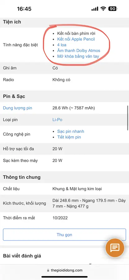 Khách hàng review Máy tính bảng iPad 10 WiFi 64GB 14