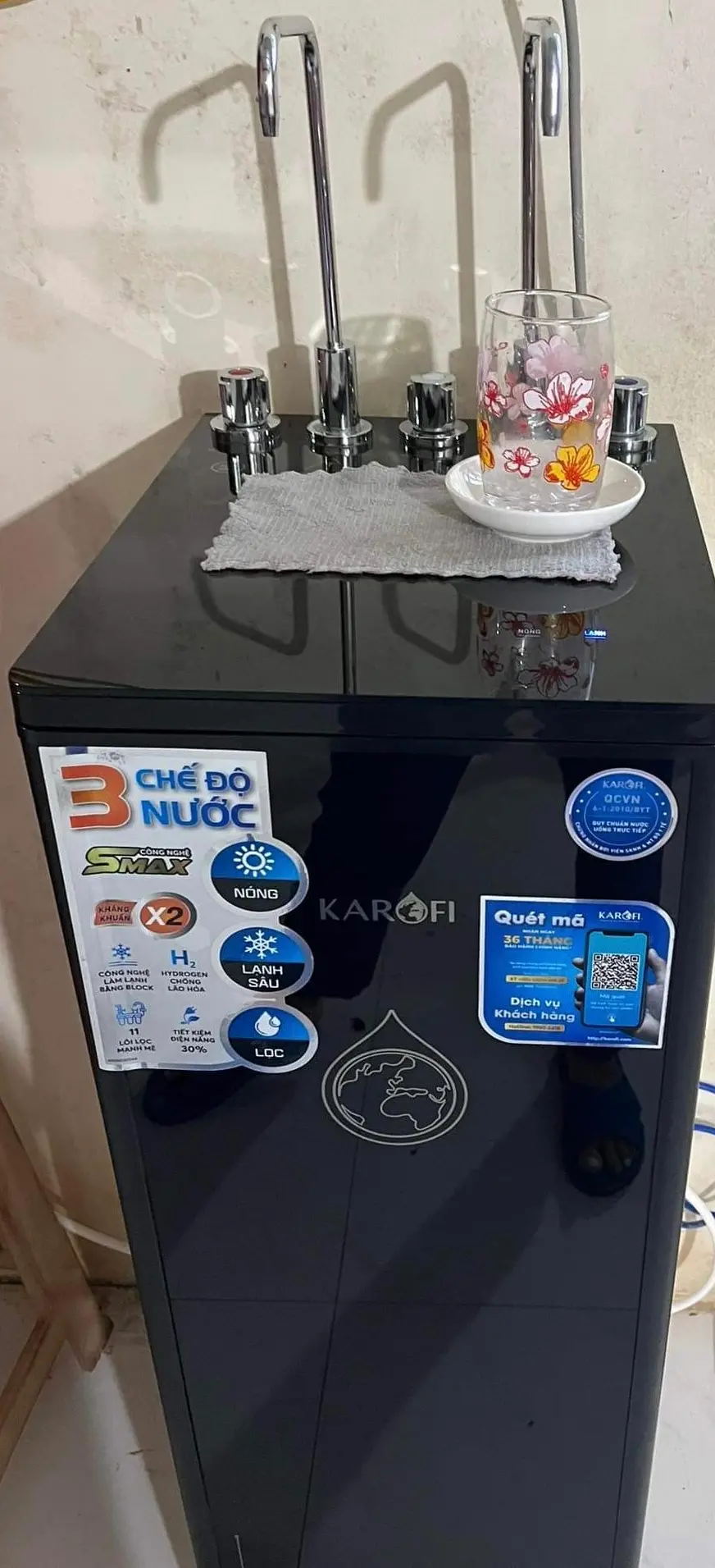 Khách hàng review Máy lọc nước RO nóng nguội lạnh Hydrogen Karofi KAD-D66 11 lõi 20