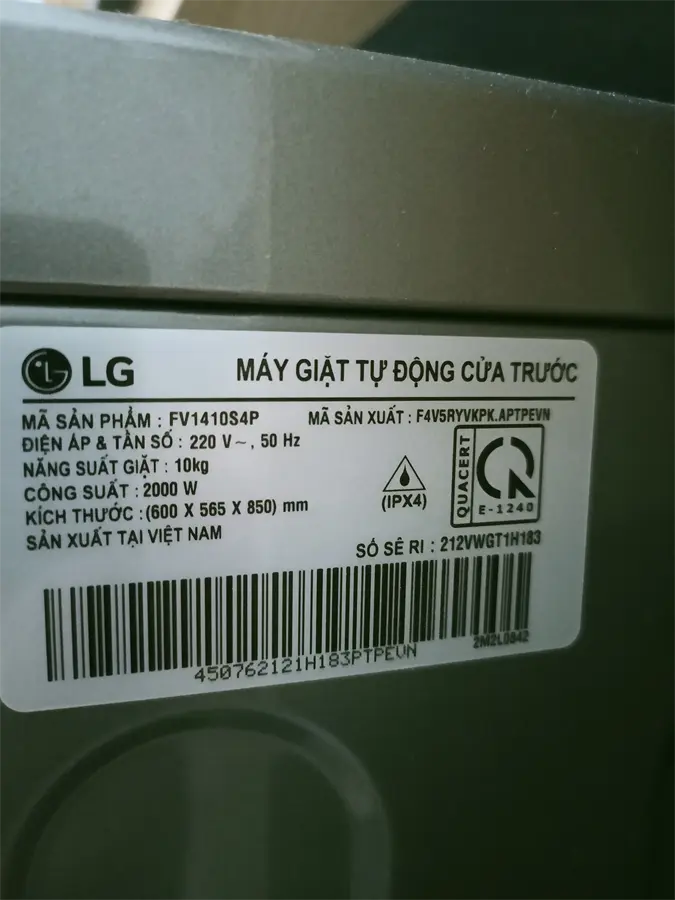 Khách hàng review Máy giặt LG AI DD Inverter 10 kg FV1410S4P 5