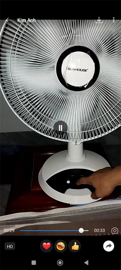 Khách hàng review Quạt sạc điện Sunhouse 5 cánh SHD7223 24W 20