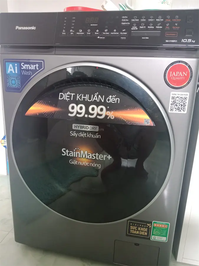 Khách hàng review Máy giặt Panasonic Inverter giặt 10.5 kg - sấy tiện ích 2 kg NA-V105FC1LV 33