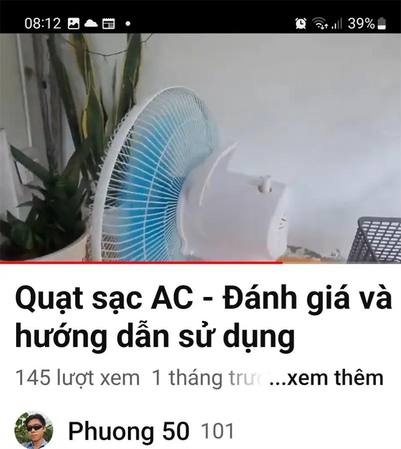 Khách hàng review Quạt sạc điện AC 3 cánh ARF03D123 30W 12