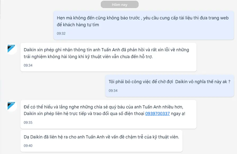 Khách hàng review Máy lạnh Daikin Inverter 1.5 HP FTKY35WMVMV 5