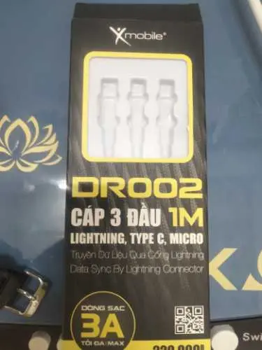 Khách hàng review Cáp sạc và truyền dữ liệu 3 đầu USB-A - Lightning Type-C Micro USB 15W 1m Xmobile DR002 5