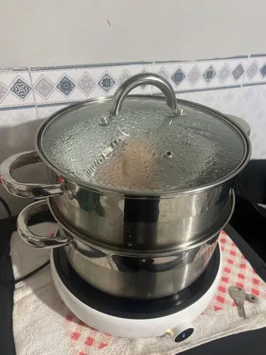 Khách hàng review Bộ nồi xửng inox 3 đáy nắp kiếng đáy từ 24 cm Delites CW-S106-1 2