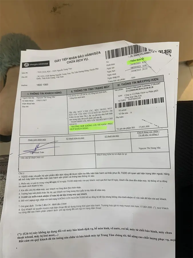 Khách hàng review Laptop Lenovo Ideapad Gaming 3 15IAH7 i5 12500H/8GB/512GB/4GB RTX3050/120Hz/Win11 (82S9007TVN) 2