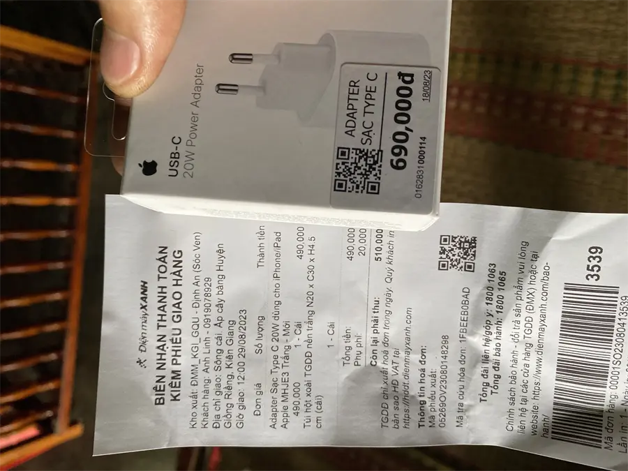 Khách hàng review Sạc nhanh Type-C PD 20W Apple 21