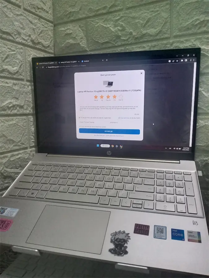 Khách hàng review Laptop HP Pavilion 15 eg2081TU - 7C0Q4PA (i5 1240P, 16GB, 512GB, Full HD, Win11) 5