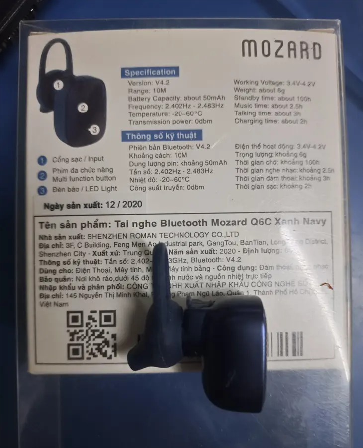 Khách hàng review Tai nghe Bluetooth 1 Bên Mozard Q6C 4