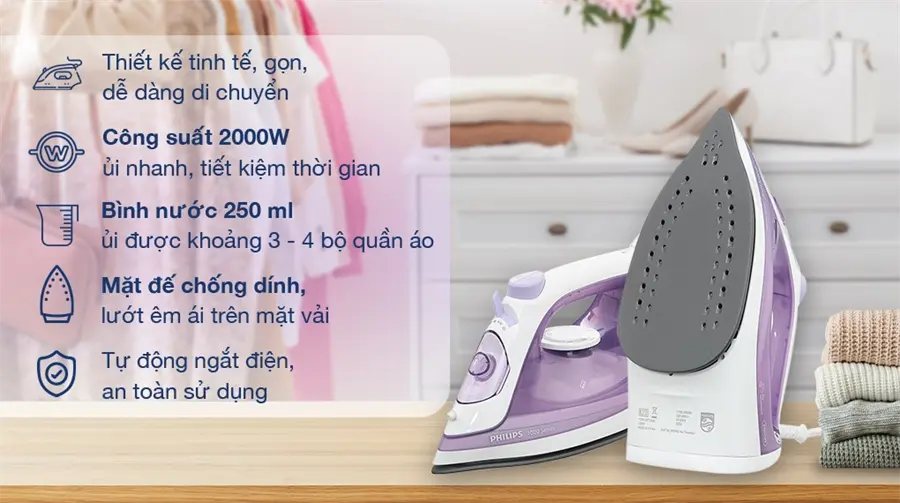 Khách hàng review Bàn ủi hơi nước Philips DST1040/30 2000W 1