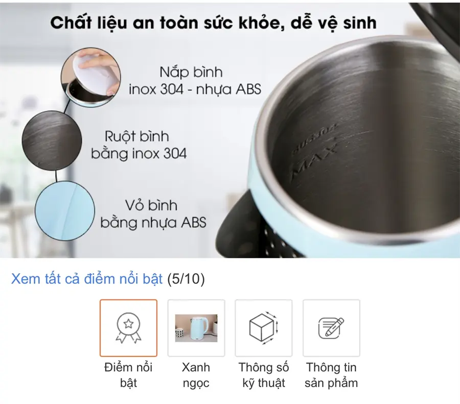 Khách hàng review Ấm đun siêu tốc Crystal 1.7 lít D1017 1