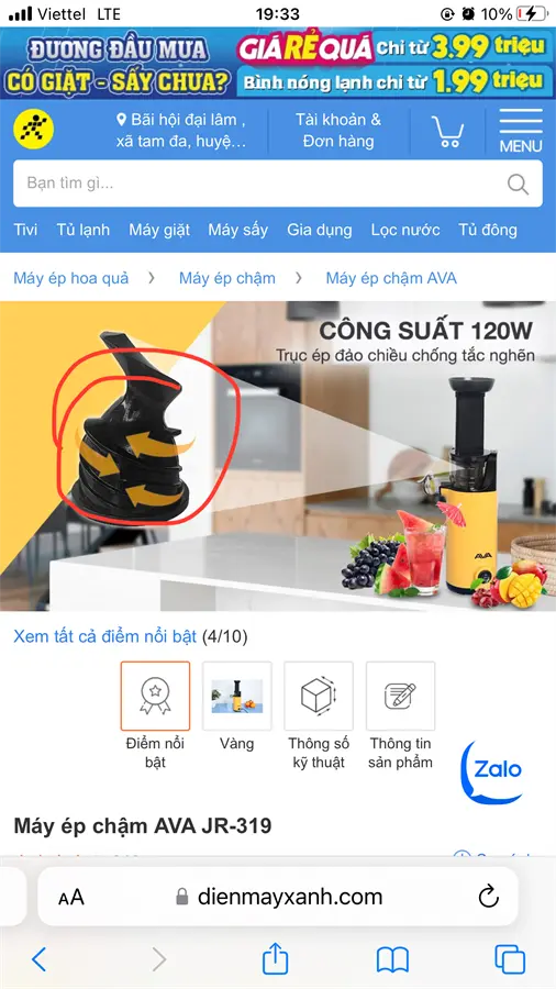 Khách hàng review Máy ép chậm AVA JR-319 4