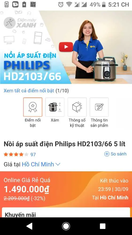 Khách hàng review Nồi áp suất điện Philips HD2103/66 5 lít 11