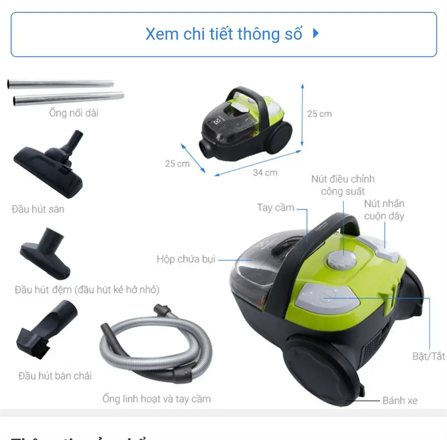 Khách hàng review Máy hút bụi dạng hộp Electrolux Z1231 5