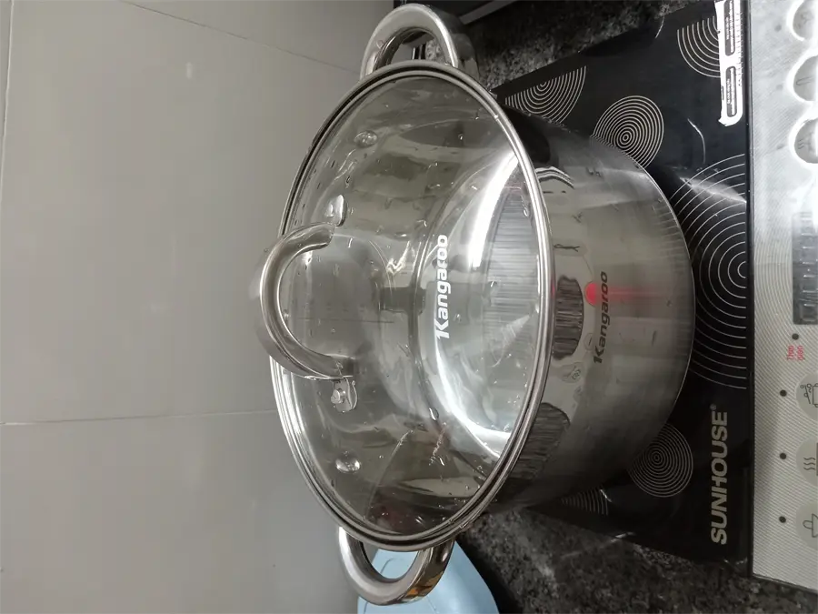 Khách hàng review Nồi inox 5 đáy nắp kính 22 cm Kangaroo KG876M 1