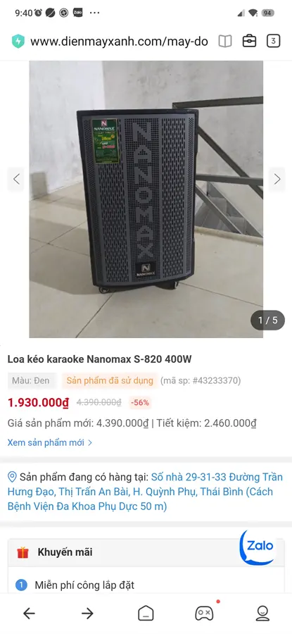 Khách hàng review Loa kéo karaoke Nanomax S-820 400W 11