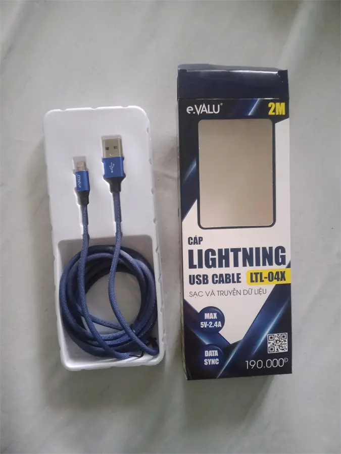 Khách hàng review Cáp Lightning 2m eValu LTL-04X 1