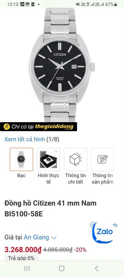 Khách hàng review Đồng hồ CITIZEN Mechanical 40 mm Nam NH8350-83E 3