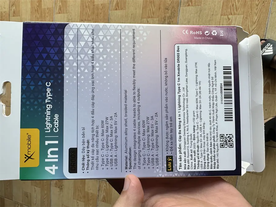 Khách hàng review Cáp Đa Năng 4 in 1 Lightning Type C 1m Xmobile DR003 3