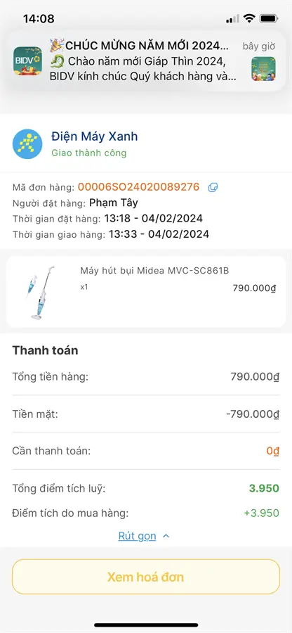 Khách hàng review Máy hút bụi cầm tay Midea MVC-SC861B 2