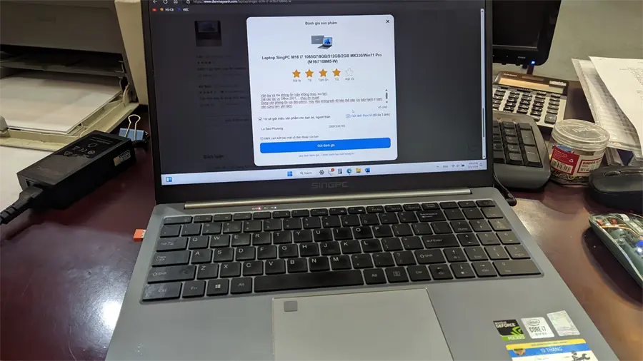 Khách hàng review Laptop SingPC M16 i7 1065G7/8GB/512GB/2GB MX330/Win11 Pro (M16i7108M5-W) 4