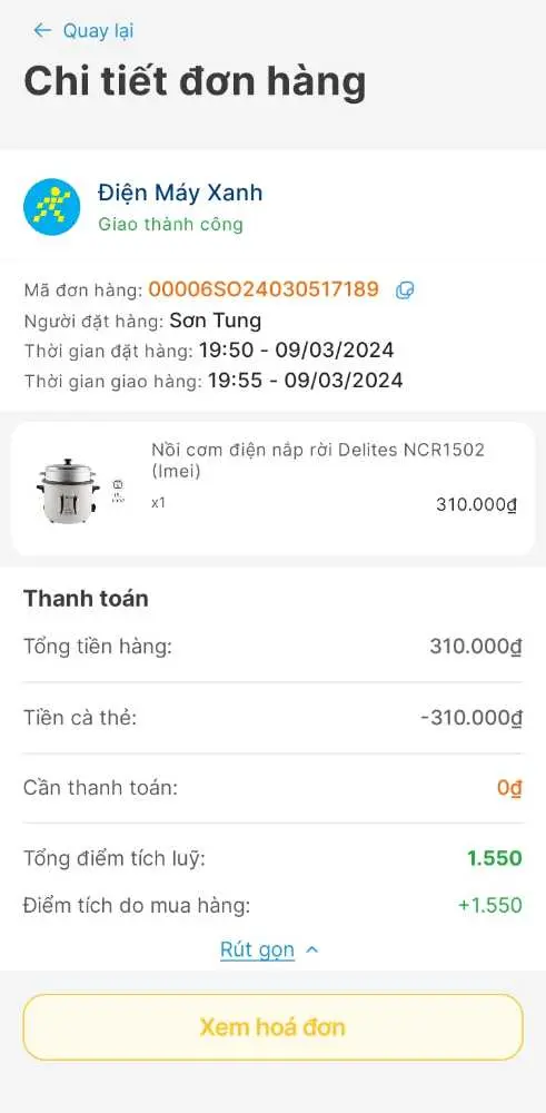 Khách hàng review Nồi cơm nắp rời Delites 1.5 lít NCR1502 9