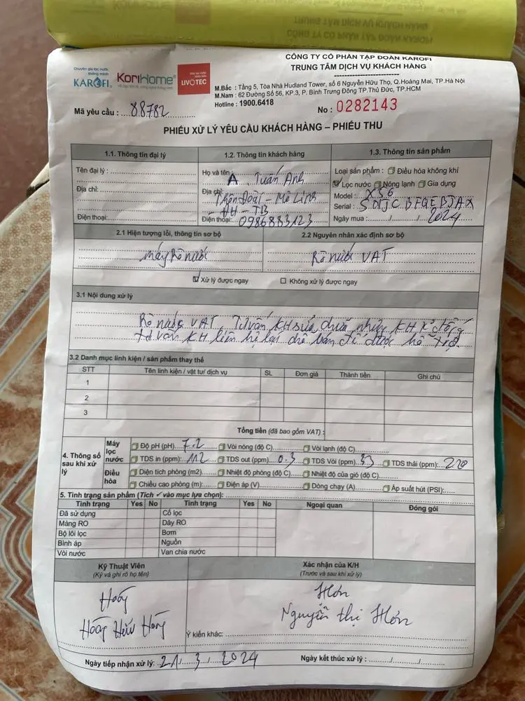 Khách hàng review Máy lọc nước RO nóng nguội lạnh Karofi KAD-X56 11 lõi 8