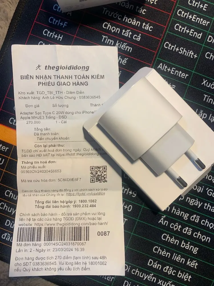 Khách hàng review Sạc nhanh Type-C PD 20W Apple 13