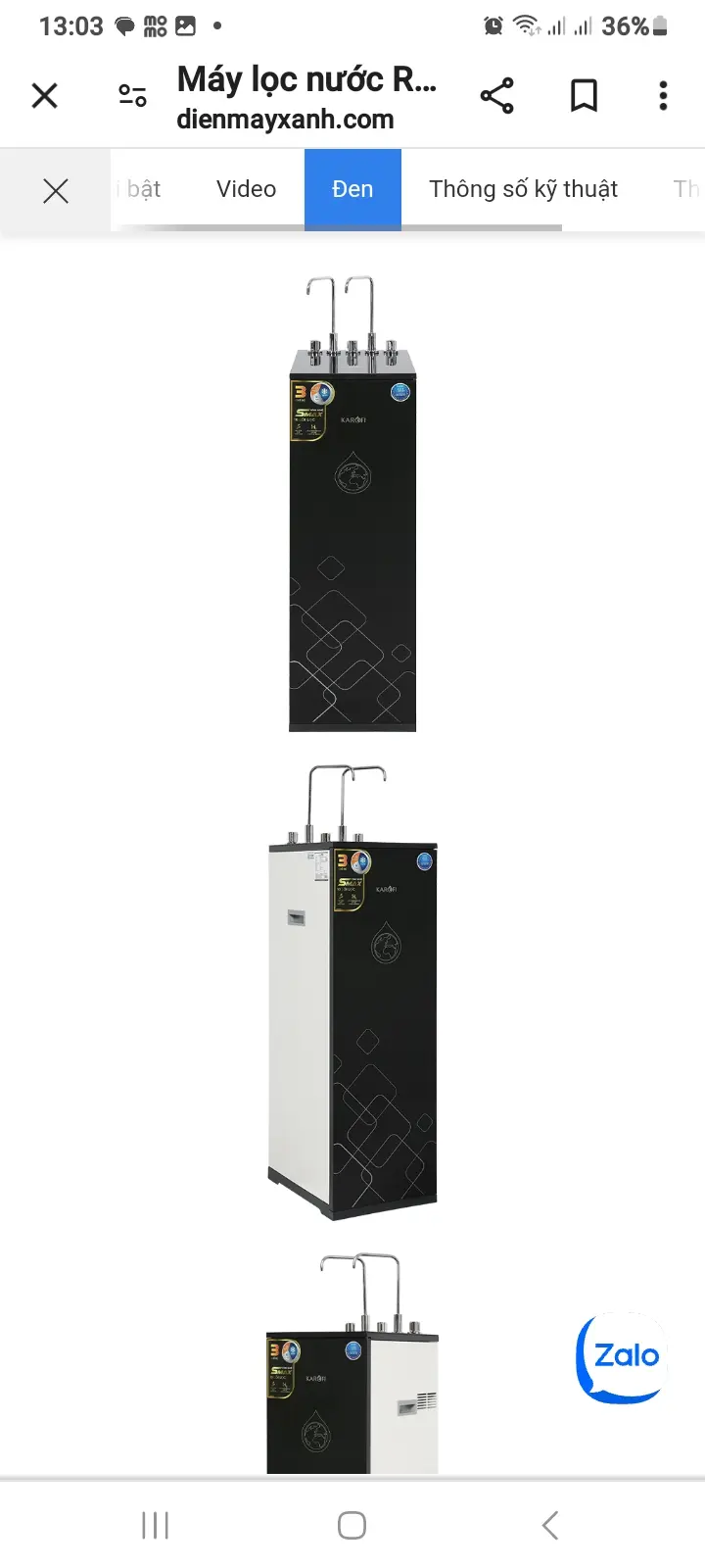 Khách hàng review Máy lọc nước RO nóng nguội lạnh Hydrogen Karofi KAD-X39 10 lõi 16