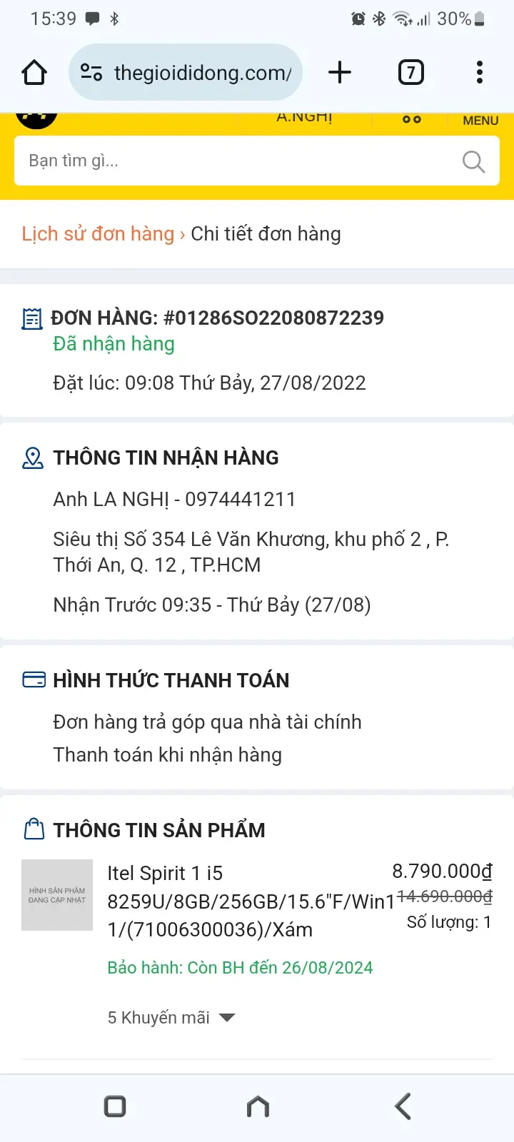 Khách hàng review Laptop itel SPIRIT 1 i5 8259U/8GB/256GB/Win11 (71006300036) 1