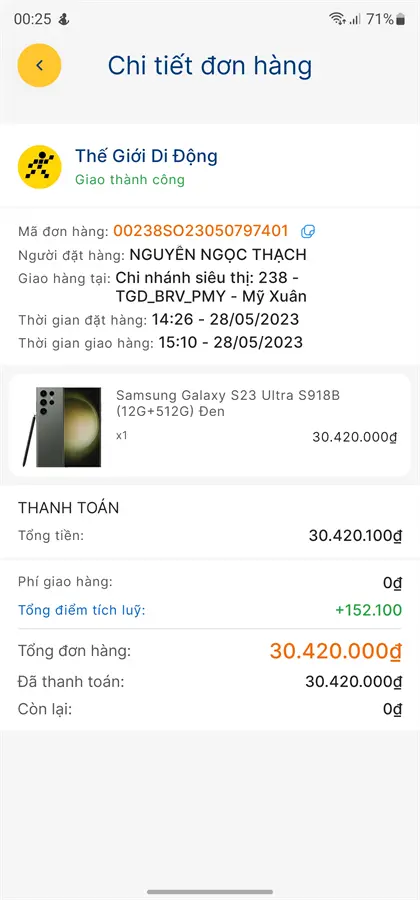 Khách hàng review Điện thoại Samsung Galaxy S23 Ultra 5G 12GB/512GB 2