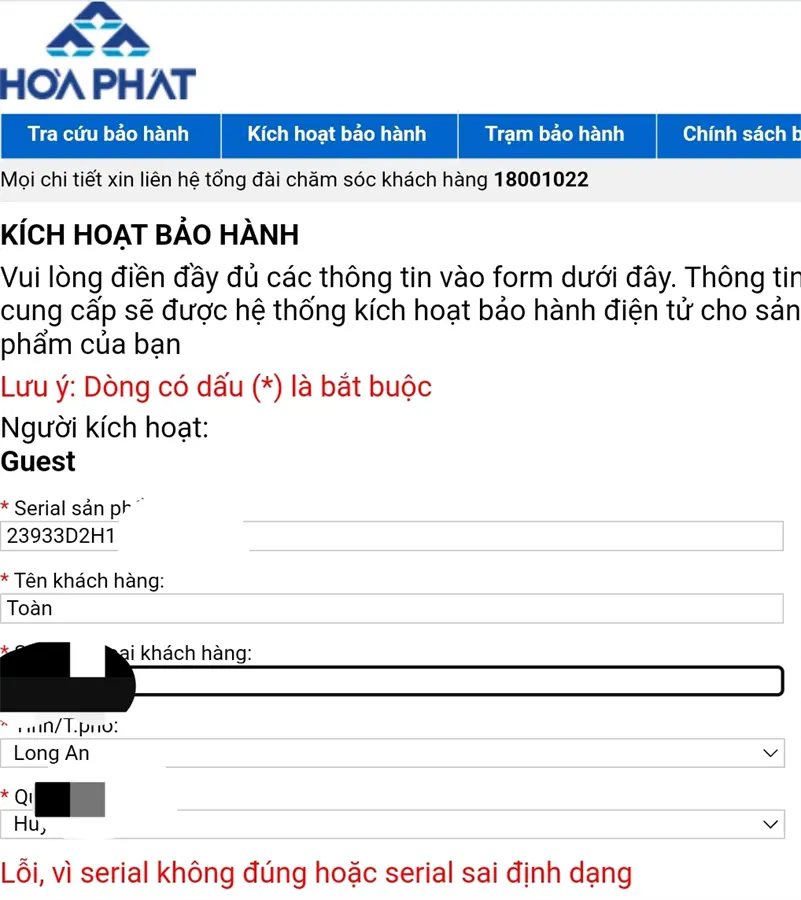 Khách hàng review Máy lọc nước RO Hydrogen Hòa Phát HWS1B 1022 10 lõi 4