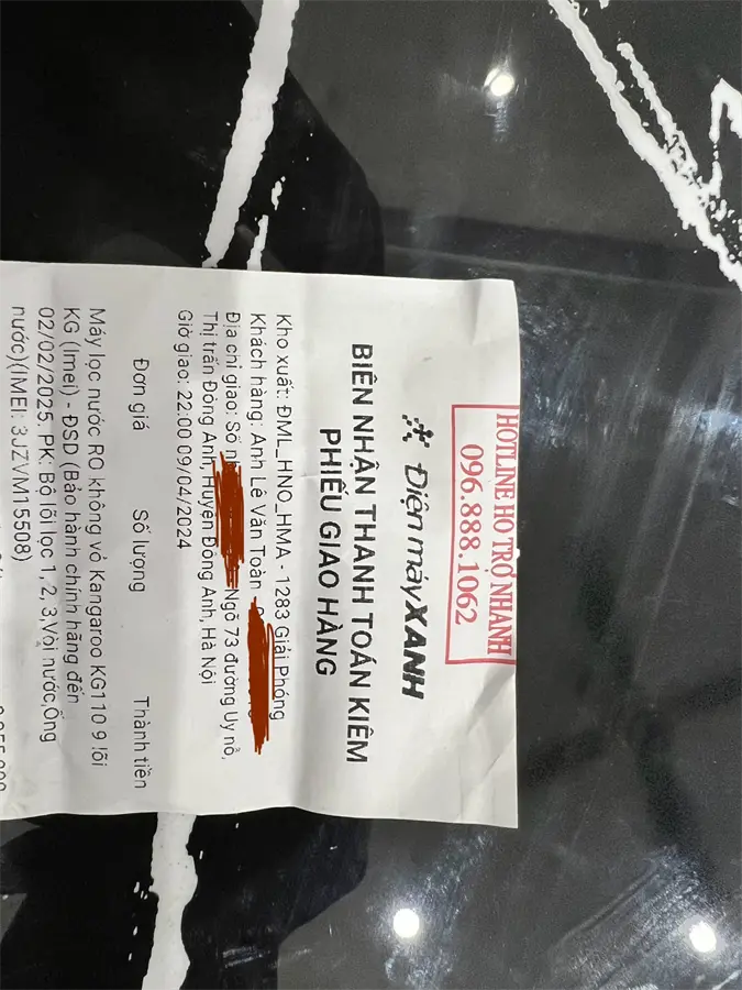 Khách hàng review Máy lọc nước RO Kangaroo KG110 9 lõi 2