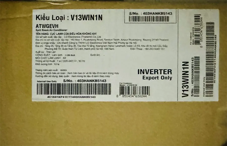 Khách hàng review Máy lạnh LG Inverter 1.5 HP V13WIN1 34