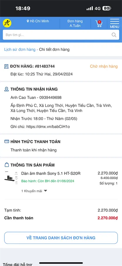 Khách hàng review Bộ loa thanh Sony HT-S20R 400W 1