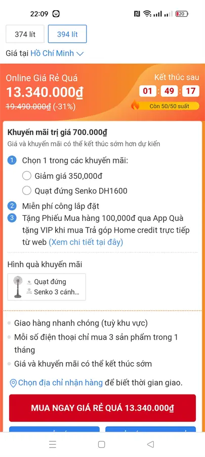 Khách hàng review Tủ lạnh LG Inverter 394 lít GN-D392BLA 1