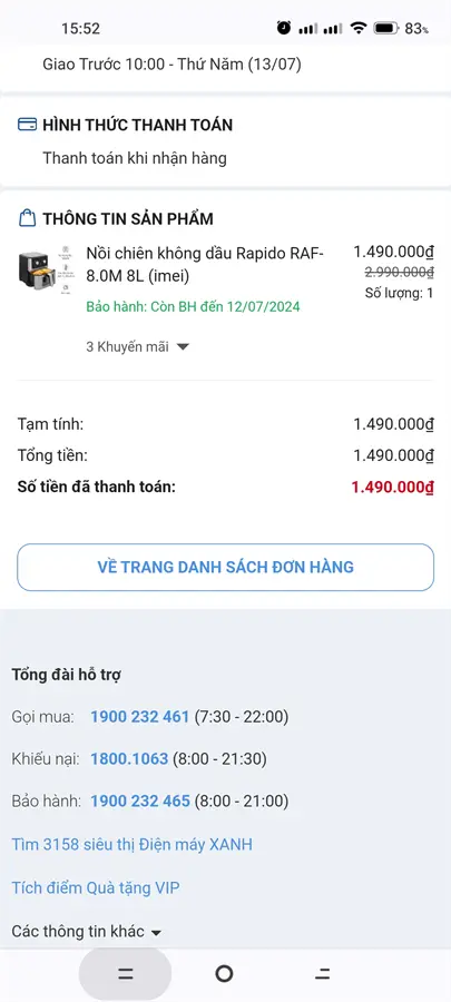 Khách hàng review Nồi chiên không dầu Rapido RAF-8.0M 8 lít 3