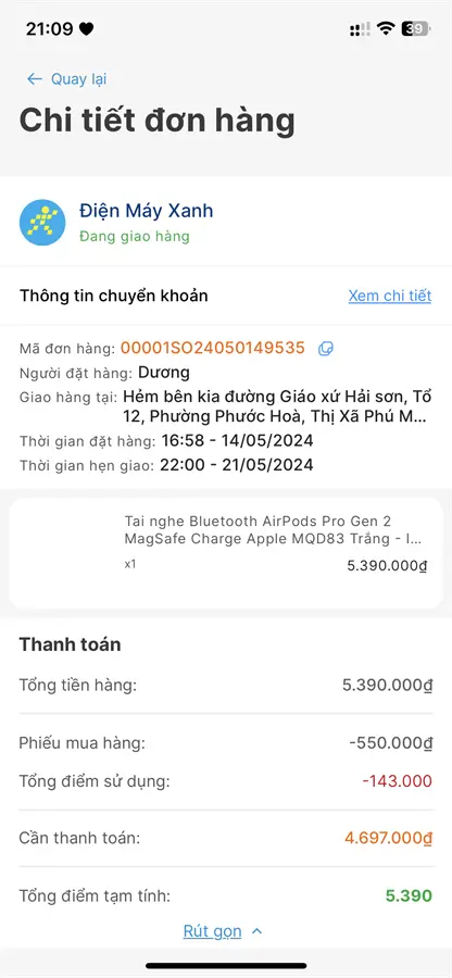 Khách hàng review Tai nghe Bluetooth AirPods Pro (2nd Gen) MagSafe Charge (Lightning) Apple MQD83 2