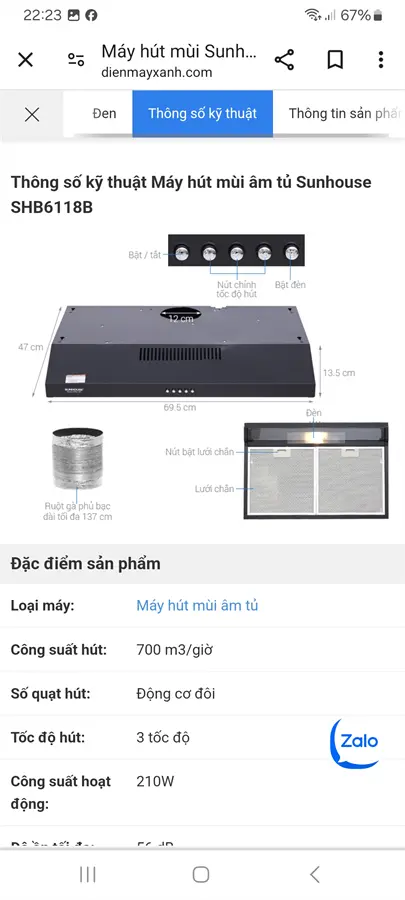Khách hàng review Máy hút mùi âm tủ Sunhouse SHB6118B 3