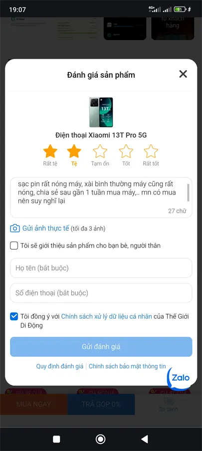 Khách hàng review Điện thoại Xiaomi 13T Pro 5G 5