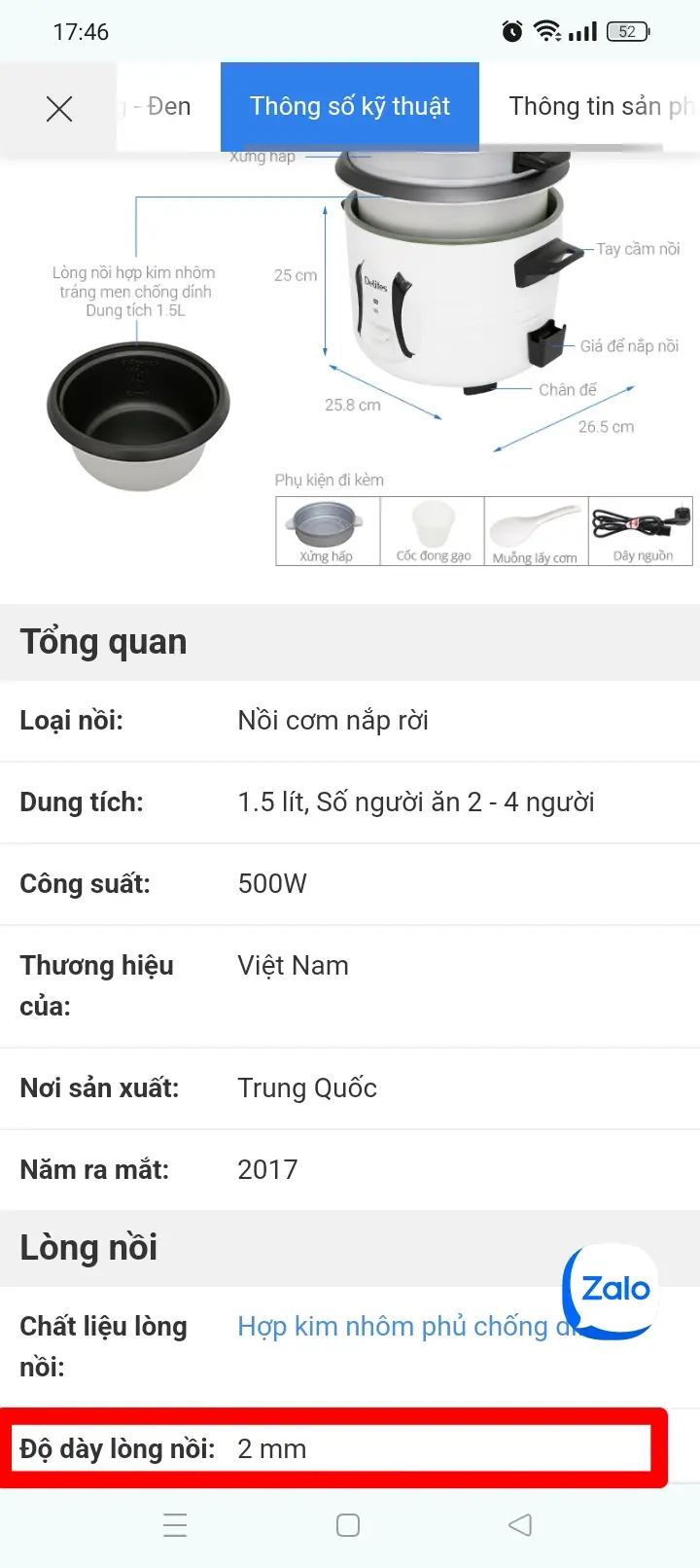 Khách hàng review Nồi cơm nắp rời Delites 1.5 lít NCR1502 5