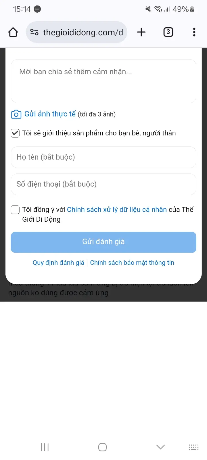 Khách hàng review Điện thoại Samsung Galaxy A05 6GB/128GB 3