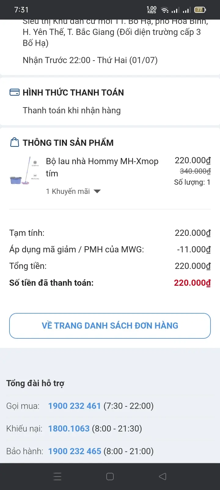 Khách hàng review Bộ lau nhà 360 Hommy MH-Xmop 3