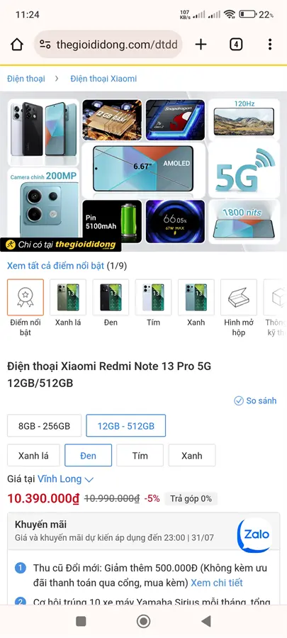 Khách hàng review Điện thoại Xiaomi Redmi Note 13 Pro 5G 12GB/512GB 4