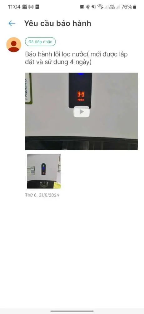 Khách hàng review Máy lọc nước RO AOSmith C2 4 lõi 2
