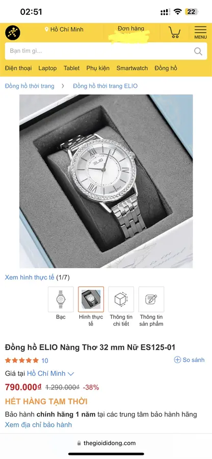 Khách hàng review Đồng hồ ELIO Nàng Thơ 32 mm Nữ ES125-01 1